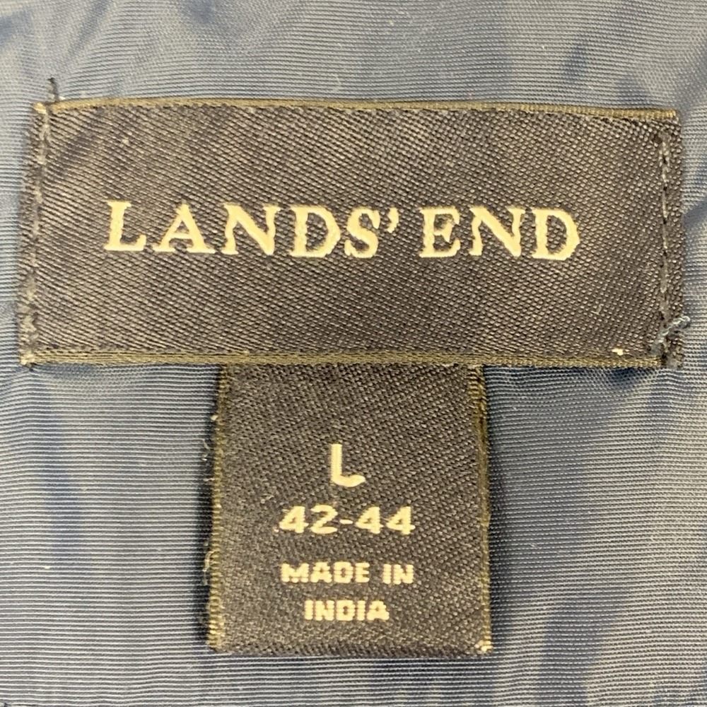 Lands End Squall Parka Jacket Mens Large L 42-44 Navy Blue Fleece Lined Hooded - Picture 11 of 16
